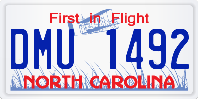 NC license plate DMU1492