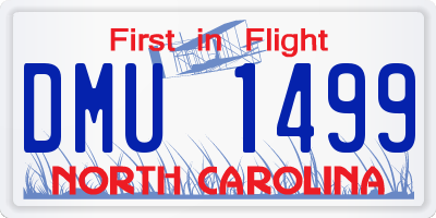 NC license plate DMU1499