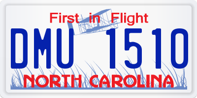 NC license plate DMU1510