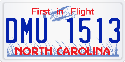 NC license plate DMU1513