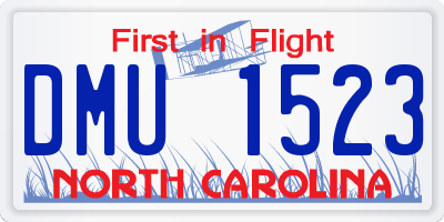 NC license plate DMU1523