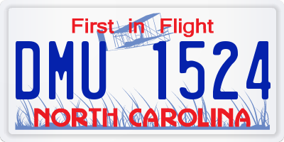 NC license plate DMU1524