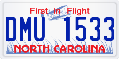 NC license plate DMU1533