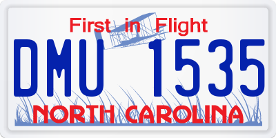 NC license plate DMU1535
