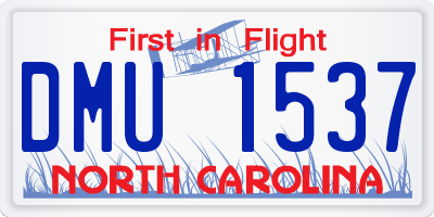 NC license plate DMU1537