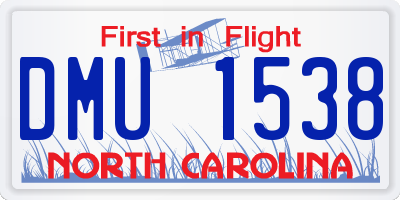 NC license plate DMU1538