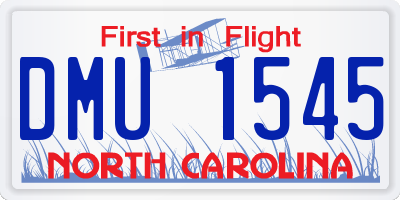NC license plate DMU1545