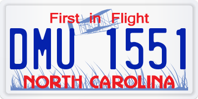 NC license plate DMU1551