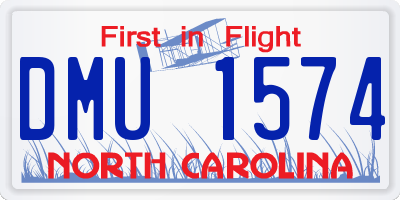 NC license plate DMU1574