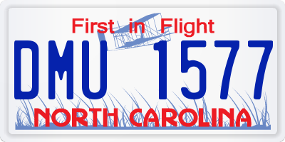 NC license plate DMU1577