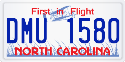 NC license plate DMU1580