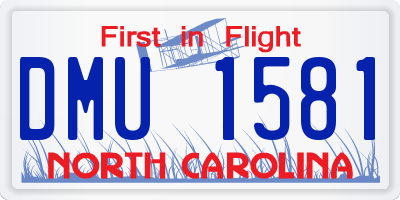 NC license plate DMU1581