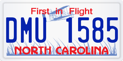 NC license plate DMU1585