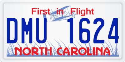 NC license plate DMU1624