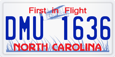 NC license plate DMU1636
