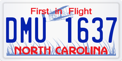 NC license plate DMU1637