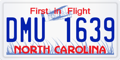 NC license plate DMU1639