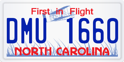 NC license plate DMU1660