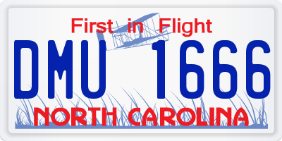 NC license plate DMU1666