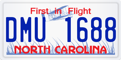 NC license plate DMU1688