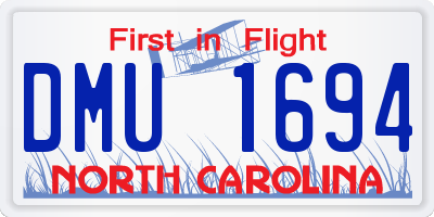 NC license plate DMU1694