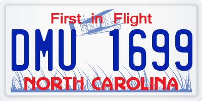 NC license plate DMU1699