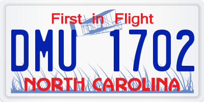 NC license plate DMU1702