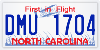 NC license plate DMU1704