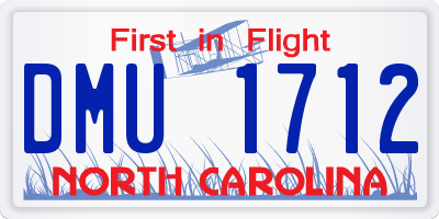 NC license plate DMU1712