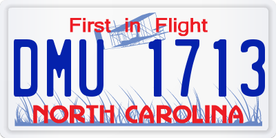 NC license plate DMU1713