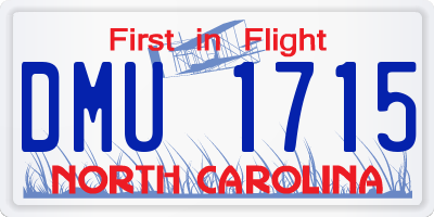 NC license plate DMU1715
