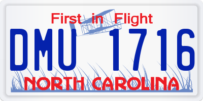 NC license plate DMU1716