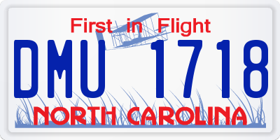 NC license plate DMU1718