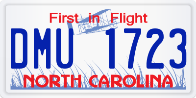 NC license plate DMU1723
