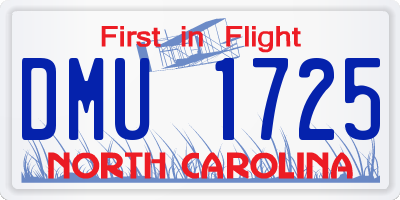 NC license plate DMU1725