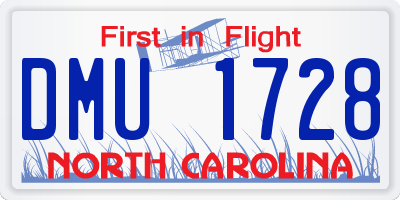 NC license plate DMU1728