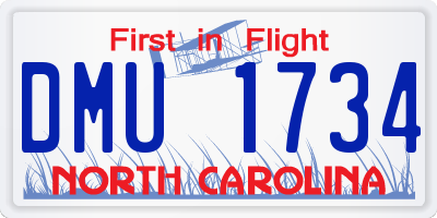 NC license plate DMU1734