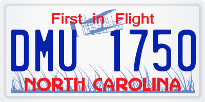 NC license plate DMU1750