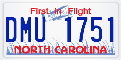 NC license plate DMU1751