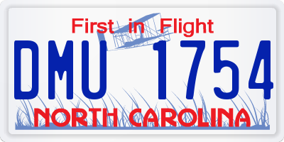 NC license plate DMU1754