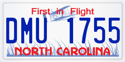 NC license plate DMU1755