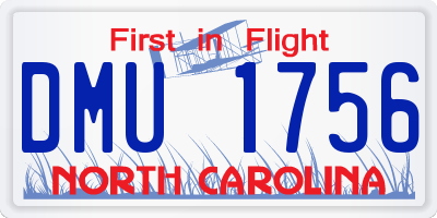 NC license plate DMU1756