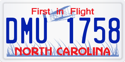 NC license plate DMU1758