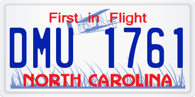 NC license plate DMU1761