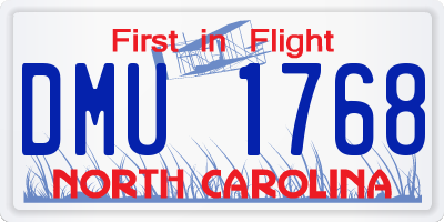 NC license plate DMU1768