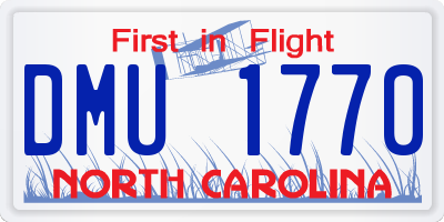 NC license plate DMU1770