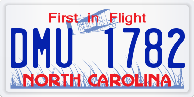 NC license plate DMU1782