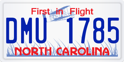NC license plate DMU1785