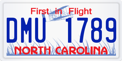 NC license plate DMU1789