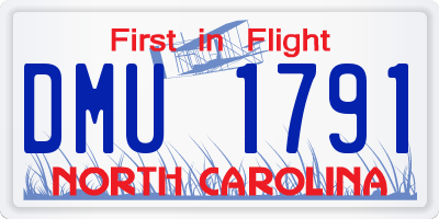 NC license plate DMU1791